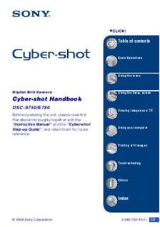 Sony Cyber-shot S780 manual. Camera Instructions.